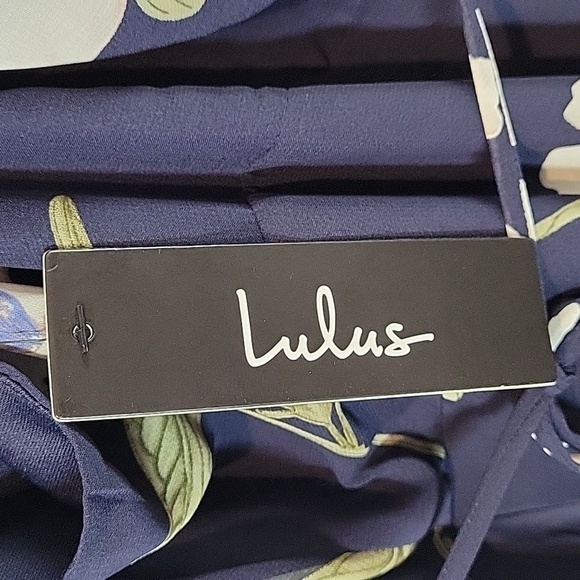 LULUS All Mine Navy Blue Floral Print High-Low Maxi Wrap Dress 65229 - Picture 7 of 13